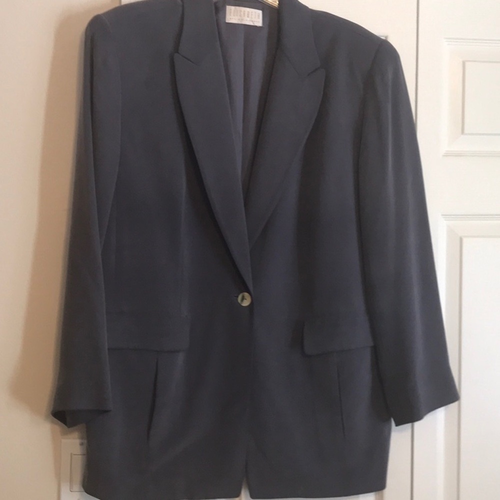 Silk blazer, slate blue-gray